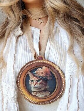 Cat Jabot Bowtie Medallion Necklace Belt Concept Avantgarde Artisan Quilt Fabric